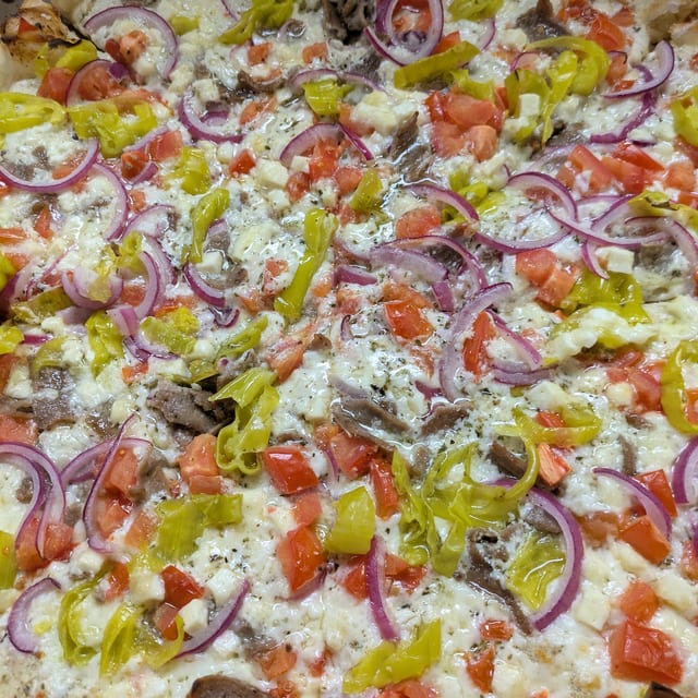Greek White Pizza.